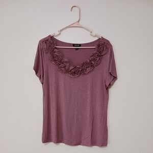 Women's Mauve Top with Floral Detail